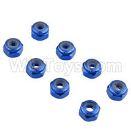 HSP 94188 spare parts-122048（02102)-03 Upgrades M3 Aluminum Alloy Locknuts(8pcs)-Dark Blue,Upgrade HSP 94188 RC Car Truck Parts,Upgrade HSP 1:10 RC Truck Spare parts Accessories,HSP 94188 Upgrade Parts